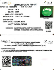 4.96/CT Natural Panna Stone with Govt. Lab Certificate-3441